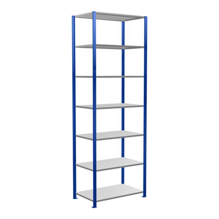 Schulte Grundregal Steckregal MULTIplus85 3000 x 1000 x 600 mm 7 Fachböden Kreuzstrebe RAL 5010 enzianblau