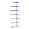 Schulte Anbauregal Steckregal MULTIplus85 3000 x 1000 x 400 mm 7 Fachböden Kreuzstrebe RAL 5010 enzianblau