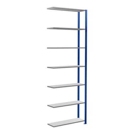 Schulte Anbauregal Steckregal MULTIplus85 3000 x 1000 x 300 mm 7 Fachböden Kreuzstrebe RAL 5010 enzianblau