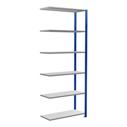 Schulte Anbauregal Steckregal MULTIplus85 2500 x 1000 x 400 mm 6 Fachböden Kreuzstrebe RAL 5010 enzianblau