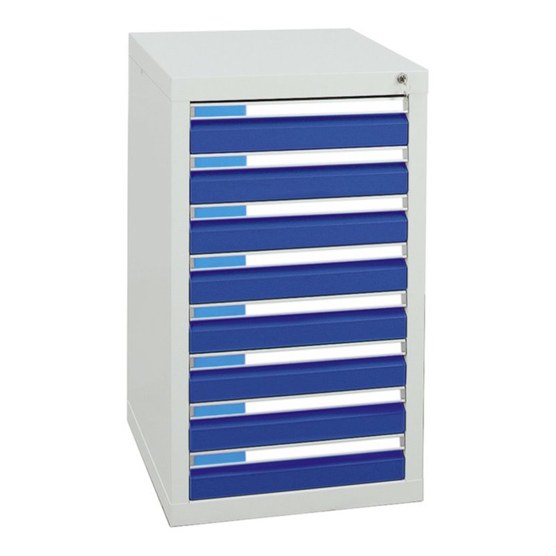 Stumpf Schubladenschrank Serie ESTA, 8 Schubladen enzianblau (8x100mm)