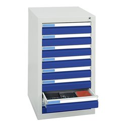 Stumpf Schubladenschrank Serie ESTA, 8 Schubladen enzianblau (8x100mm)