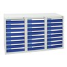 Stumpf Schubladenschrank Serie ESTA, 24 Schubladen enzianblau (24x100mm)