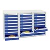 Stumpf Schubladenschrank Serie ESTA, 24 Schubladen enzianblau (24x100mm)