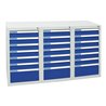 Stumpf Schubladenschrank Serie ESTA, 21 Schubladen enzianblau (18x100, 3x200mm)