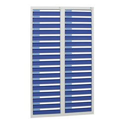 Stumpf Schubladenschrank Serie ESTA, 34 Schubladen enzianblau (34x100mm)