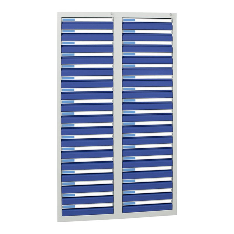 Stumpf Schubladenschrank Serie ESTA, 34 Schubladen enzianblau (34x100mm)