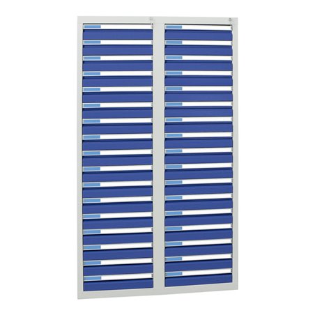 Stumpf Schubladenschrank Serie ESTA, 34 Schubladen enzianblau (34x100mm)