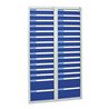Stumpf Schubladenschrank Serie ESTA, 30 Schubladen enzianblau (26x100, 4x200mm)
