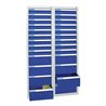 Stumpf Schubladenschrank Serie ESTA, 26 Schubladen enzianblau (18x100, 8x200mm)