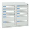 Stumpf Schubladenschrank Serie ESTA, 12 Schubladen lichtgrau (8x100, 4x200mm)