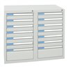 Stumpf Schubladenschrank Serie ESTA, 14 Schubladen lichtgrau (12x100, 2x200mm)