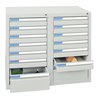 Stumpf Schubladenschrank Serie ESTA, 14 Schubladen lichtgrau (12x100, 2x200mm)