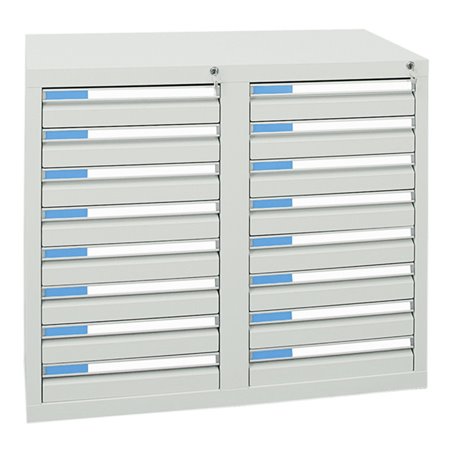 Stumpf Schubladenschrank Serie ESTA, 16 Schubladen lichtgrau (16x100mm)