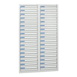 Stumpf Schubladenschrank Serie ESTA, 34 Schubladen lichtgrau (34x100mm)
