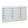 Stumpf Schubladenschrank Serie ESTA, 21 Schubladen lichtgrau (18x100, 3x200mm)