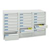 Stumpf Schubladenschrank Serie ESTA, 21 Schubladen lichtgrau (18x100, 3x200mm)