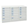 Stumpf Schubladenschrank Serie ESTA, 18 Schubladen lichtgrau (12x100, 6x200mm)