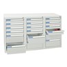 Stumpf Schubladenschrank Serie ESTA, 18 Schubladen lichtgrau (12x100, 6x200mm)