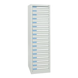 Stumpf Schubladenschrank Serie ESTA, 17 Schubladen lichtgrau (17x100mm)