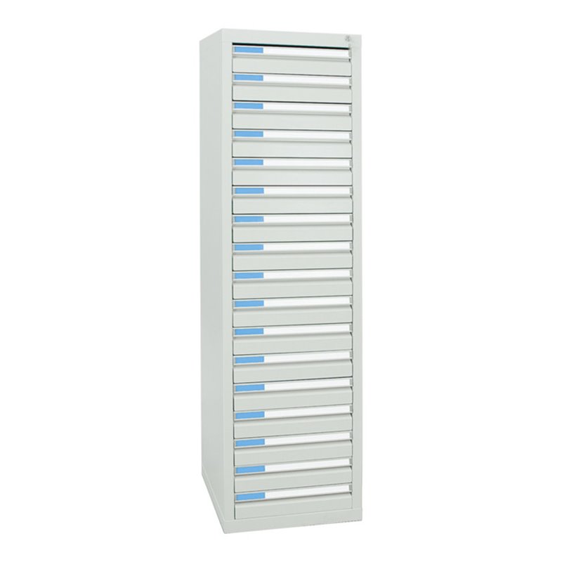 Stumpf Schubladenschrank Serie ESTA, 17 Schubladen lichtgrau (17x100mm)