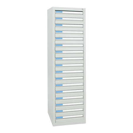 Stumpf Schubladenschrank Serie ESTA, 17 Schubladen lichtgrau (17x100mm)