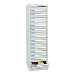 Stumpf Schubladenschrank Serie ESTA, 17 Schubladen lichtgrau (17x100mm)