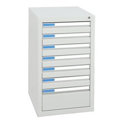 Stumpf Schubladenschrank Serie ESTA, 7 Schubladen lichtgrau (6x100, 1x200mm)