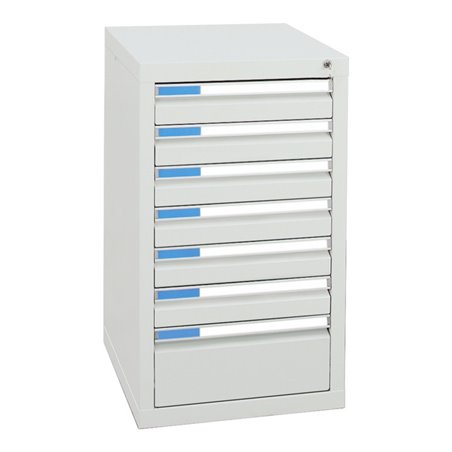 Stumpf Schubladenschrank Serie ESTA, 7 Schubladen lichtgrau (6x100, 1x200mm)