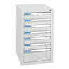 Stumpf Schubladenschrank Serie ESTA, 7 Schubladen lichtgrau (6x100, 1x200mm)