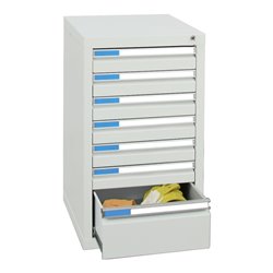 Stumpf Schubladenschrank Serie ESTA, 7 Schubladen lichtgrau (6x100, 1x200mm)