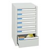 Stumpf Schubladenschrank Serie ESTA, 7 Schubladen lichtgrau (6x100, 1x200mm)