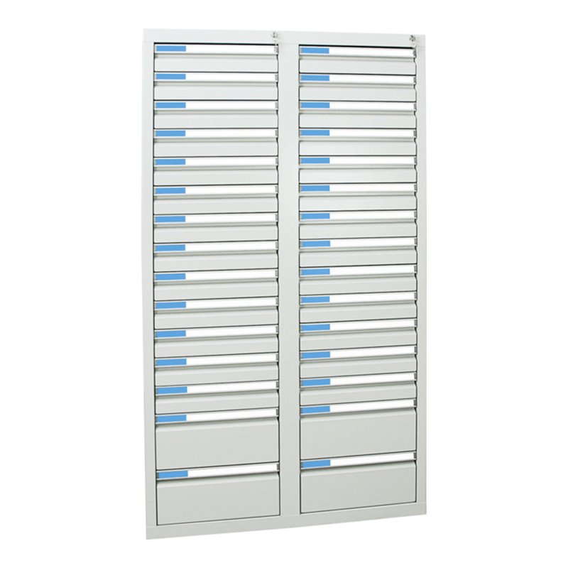 Stumpf Schubladenschrank Serie ESTA, 30 Schubladen lichtgrau (26x100, 4x200mm)