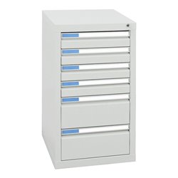 Stumpf Schubladenschrank Serie ESTA, 6 Schubladen lichtgrau (4x100, 2x200mm)