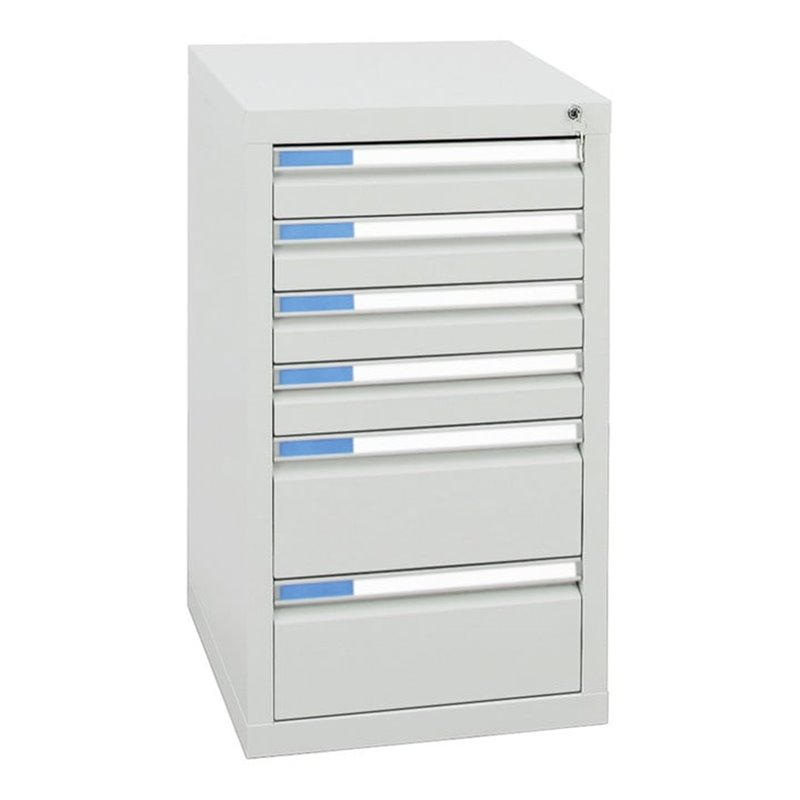 Stumpf Schubladenschrank Serie ESTA, 6 Schubladen lichtgrau (4x100, 2x200mm)