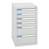 Stumpf Schubladenschrank Serie ESTA, 6 Schubladen lichtgrau (4x100, 2x200mm)