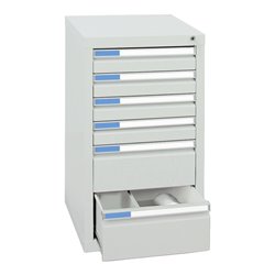 Stumpf Schubladenschrank Serie ESTA, 6 Schubladen lichtgrau (4x100, 2x200mm)