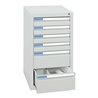 Stumpf Schubladenschrank Serie ESTA, 6 Schubladen lichtgrau (4x100, 2x200mm)