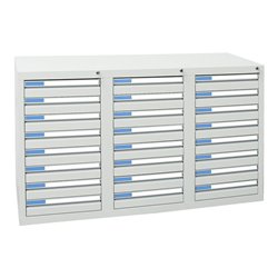 Stumpf Schubladenschrank Serie ESTA, 24 Schubladen lichtgrau (24x100mm)