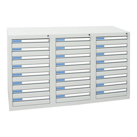 Stumpf Schubladenschrank Serie ESTA, 24 Schubladen lichtgrau (24x100mm)