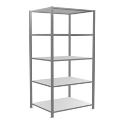 Schulte Grundregal 'Steckregal MULTIplus150', 2000 x 1000 x 800 mm Abmessung, 5 Fachböden, Kreuzstrebe verzinkt