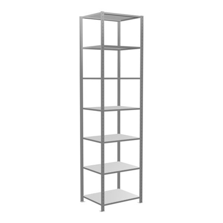 Schulte Grundregal 'Steckregal MULTIplus150', 3000 x 750 x 600 mm Abmessung, 7 Fachböden, Kreuzstrebe verzinkt