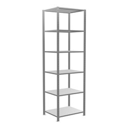 Schulte Grundregal 'Steckregal MULTIplus150', 2500 x 750 x 600 mm Abmessung, 6 Fachböden, Kreuzstrebe verzinkt