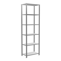 Schulte Grundregal 'Steckregal MULTIplus150', 2500 x 750 x 400 mm Abmessung, 6 Fachböden, Kreuzstrebe verzinkt