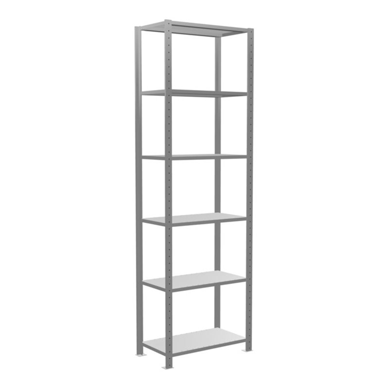 Schulte Grundregal 'Steckregal MULTIplus150', 2500 x 750 x 400 mm Abmessung, 6 Fachböden, Kreuzstrebe verzinkt