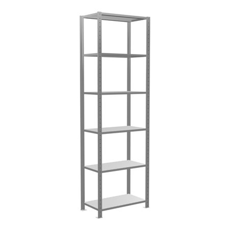 Schulte Grundregal 'Steckregal MULTIplus150', 2500 x 750 x 400 mm Abmessung, 6 Fachböden, Kreuzstrebe verzinkt