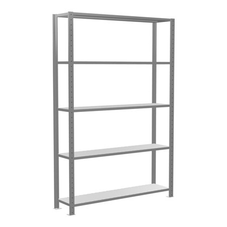 Schulte Grundregal 'Steckregal MULTIplus150', 2000 x 1300 x 300 mm Abmessung, 5 Fachböden, Kreuzstrebe verzinkt