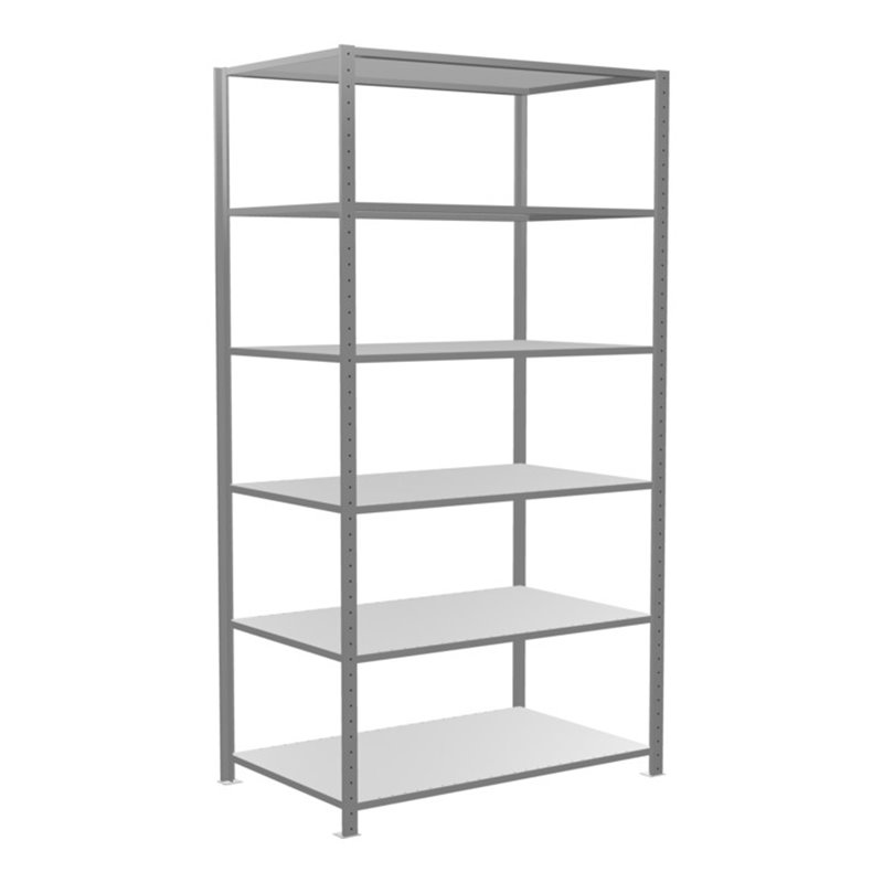 Schulte Grundregal 'Steckregal MULTIplus150', 2500 x 1300 x 800 mm Abmessung, 6 Fachböden, Kreuzstrebe verzinkt