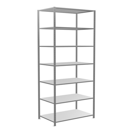 Schulte Grundregal 'Steckregal MULTIplus150', 3000 x 1300 x 800 mm Abmessung, 7 Fachböden, Kreuzstrebe verzinkt