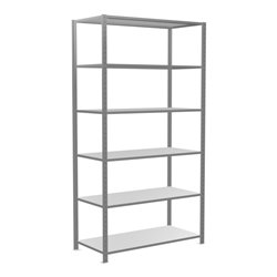 Schulte Grundregal 'Steckregal MULTIplus150', 2500 x 1300 x 600 mm Abmessung, 6 Fachböden, Kreuzstrebe verzinkt